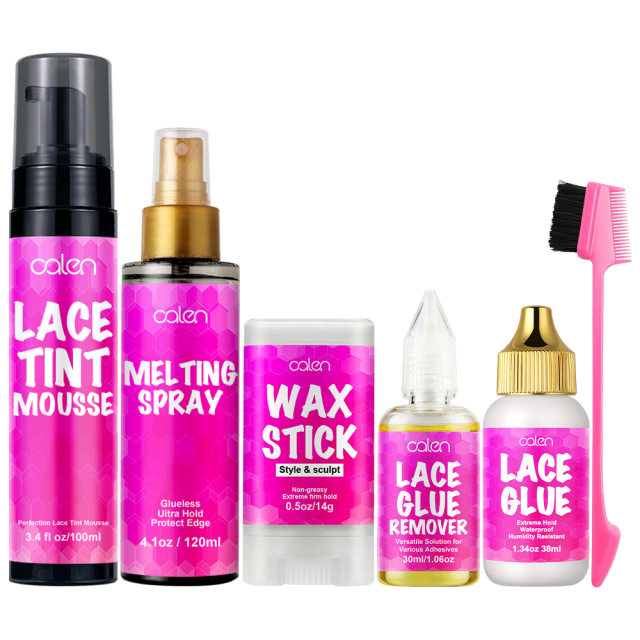 Luxfume Private Custom Install Kit Strong Lace Tint Mousse  Melting Spray Wax Stick Lace Glue Remover Lace Glue,oalen cosmetics
