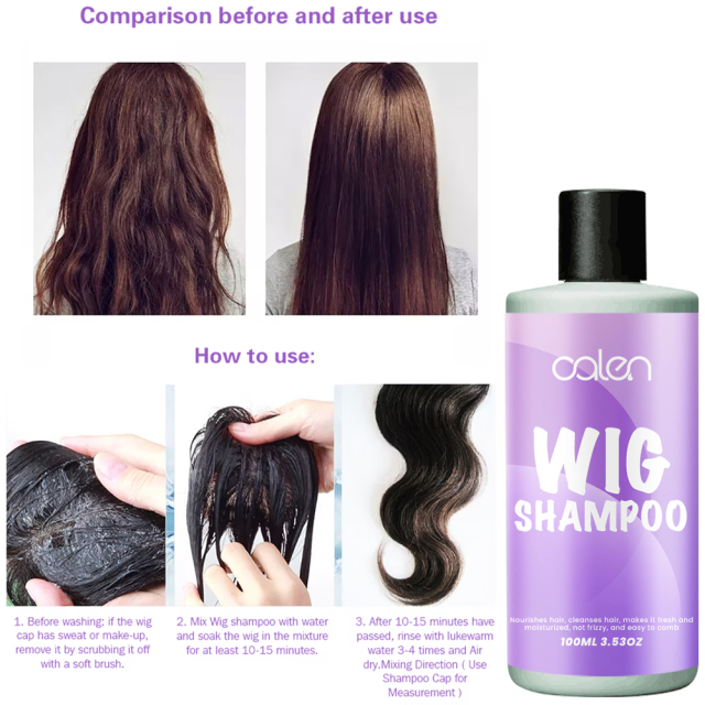 Removes buildup and grease shampoo Smoother, shinier wigs shampoo,oalen cosmetics