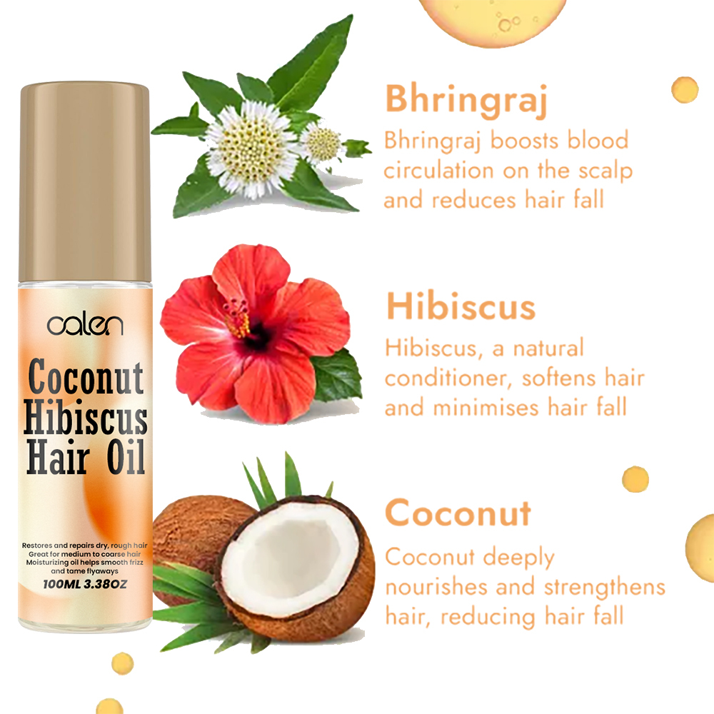 Luxfume 100ML soft and shiny hair is not easy to tangle, hair roots are fluffy, hair is moist and not greasy Hibiscus hair oil,oalen cosmetics