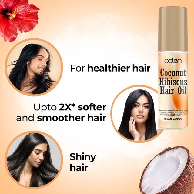 Luxfume 100ML soft and shiny hair is not easy to tangle, hair roots are fluffy, hair is moist and not greasy Hibiscus hair oil,oalen cosmetics