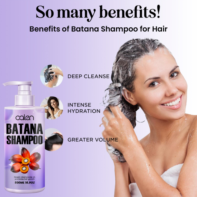 Relieves dry and itchy scalp, reduces hair breakage, promotes hair growth batana shampoo,oalen cosmetics