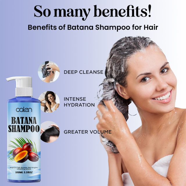 repairs damaged hair, promotes healthy hair growth, enhances natural luster, says goodbye to dry and dull hair batana shampoo,oalen cosmetics