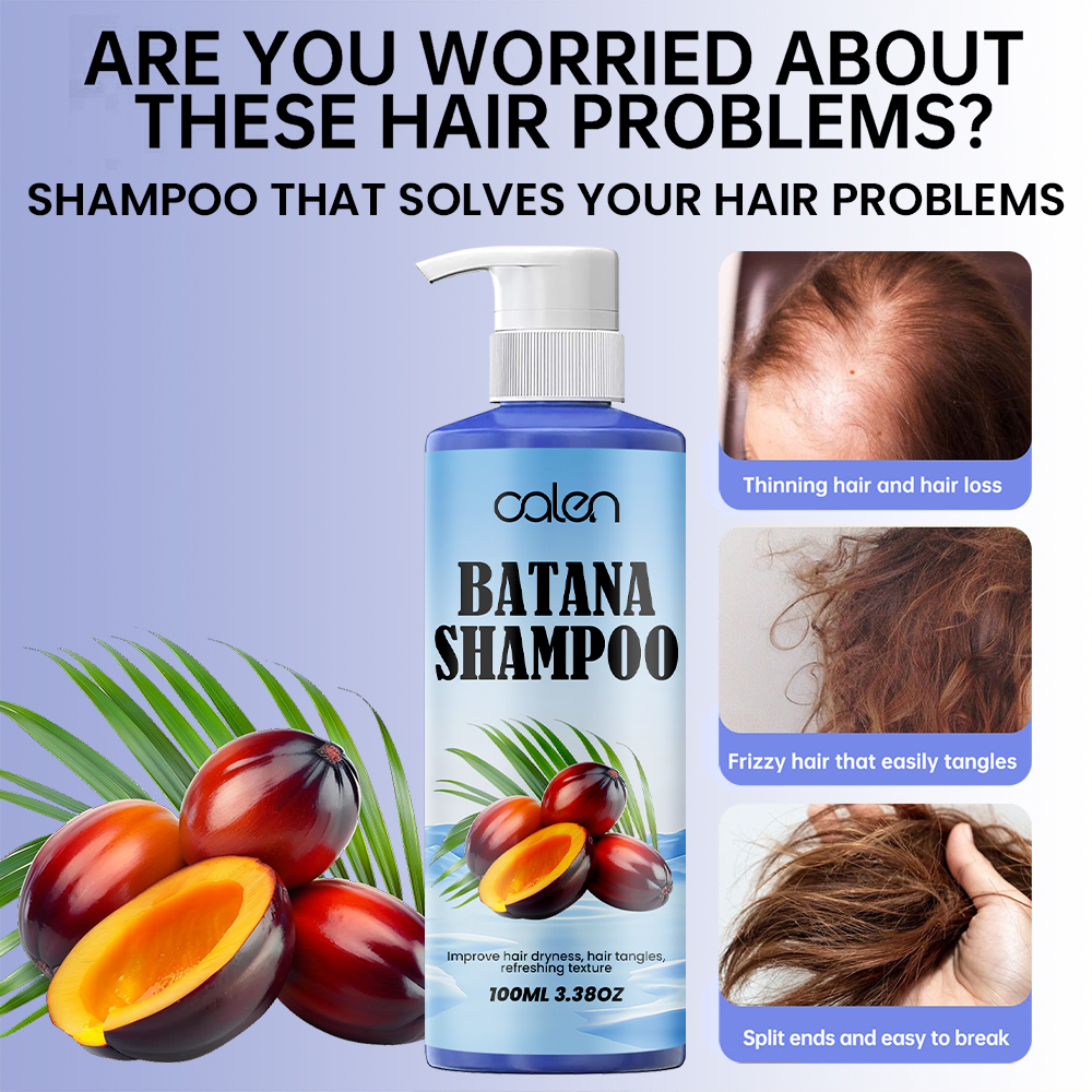 repairs damaged hair, promotes healthy hair growth, enhances natural luster, says goodbye to dry and dull hair batana shampoo,oalen cosmetics