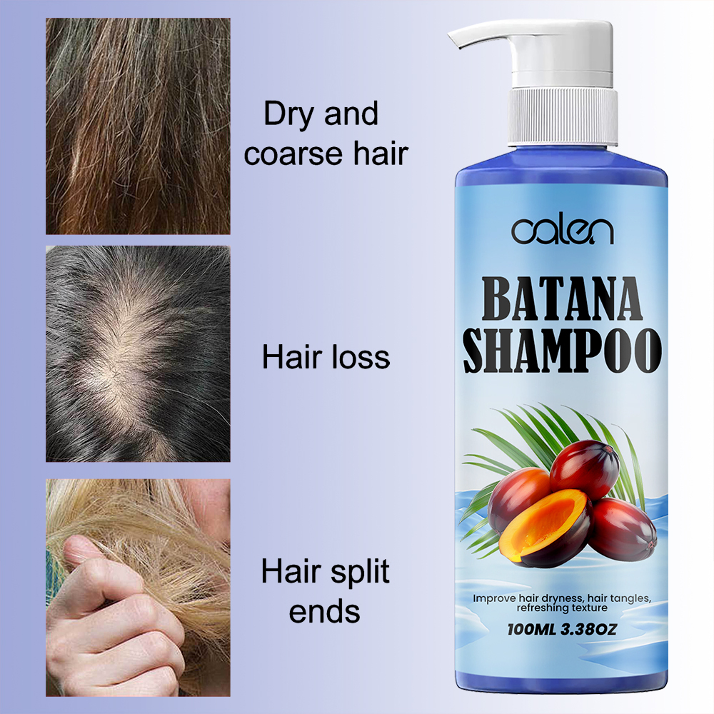 repairs damaged hair, promotes healthy hair growth, enhances natural luster, says goodbye to dry and dull hair batana shampoo,oalen cosmetics