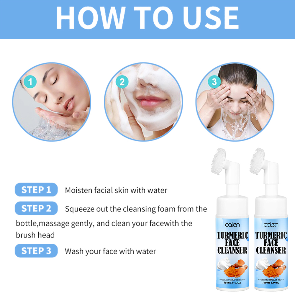 Deeply Clean Pores Removes Oil And Dirt Turmeric Cleanser,oalen cosmetics