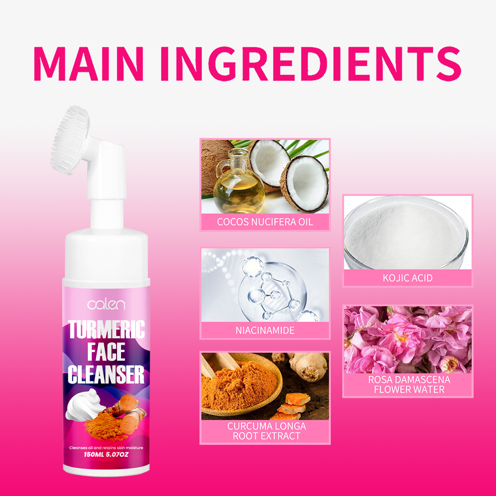 Gentle formula deep clean pore Promote healthy complexion Turmeric Cleanser,oalen cosmetics