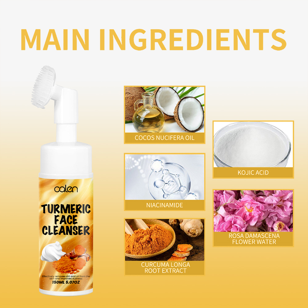 Clean Face Hydrate Dry Rough Skin Turmeric Cleanser,oalen cosmetics