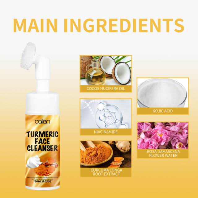 Clean Face Hydrate Dry Rough Skin Turmeric Cleanser,oalen cosmetics