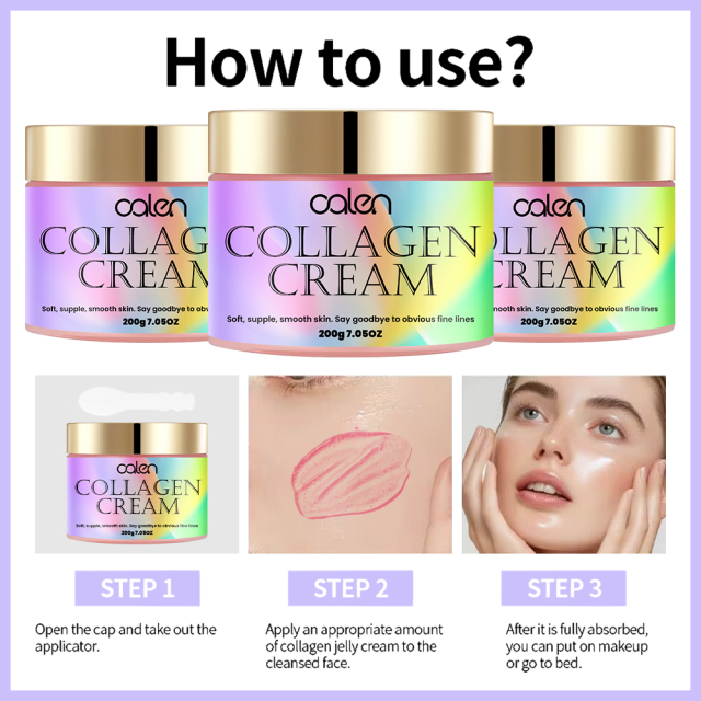 Luxfume 200g Glow Skin Reduce Line Daily Moisturizing Collagen Cream Suitable For All Skin Type,oalen cosmetics