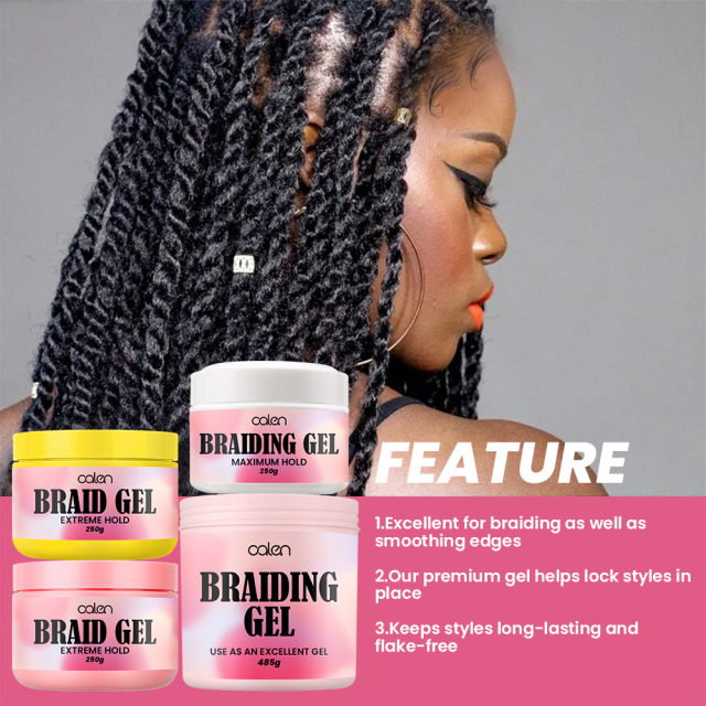 17oz Luxfume Private Label Extreme Hold Glitter Shine No Flaking Wax Wave Edge Control Hair Braid Gel Kit For Woman,MY SHOP