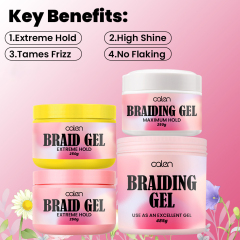 17oz Luxfume Private Label Extreme Hold Glitter Shine No Flaking Wax Wave Edge Control Hair Braid Gel Kit For Woman,MY SHOP