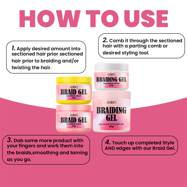 17oz Luxfume Private Label Extreme Hold Glitter Shine No Flaking Wax Wave Edge Control Hair Braid Gel Kit For Woman,MY SHOP