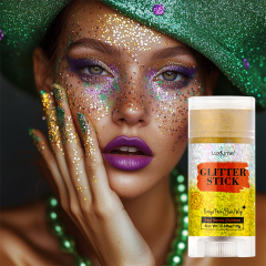 Luxfume 19g Gold Body Glitter Stick Waterproof Face Glitter Gel Sparkle Moisturizing Herbal Body Glitter for Women and Kids,oalen cosmetics