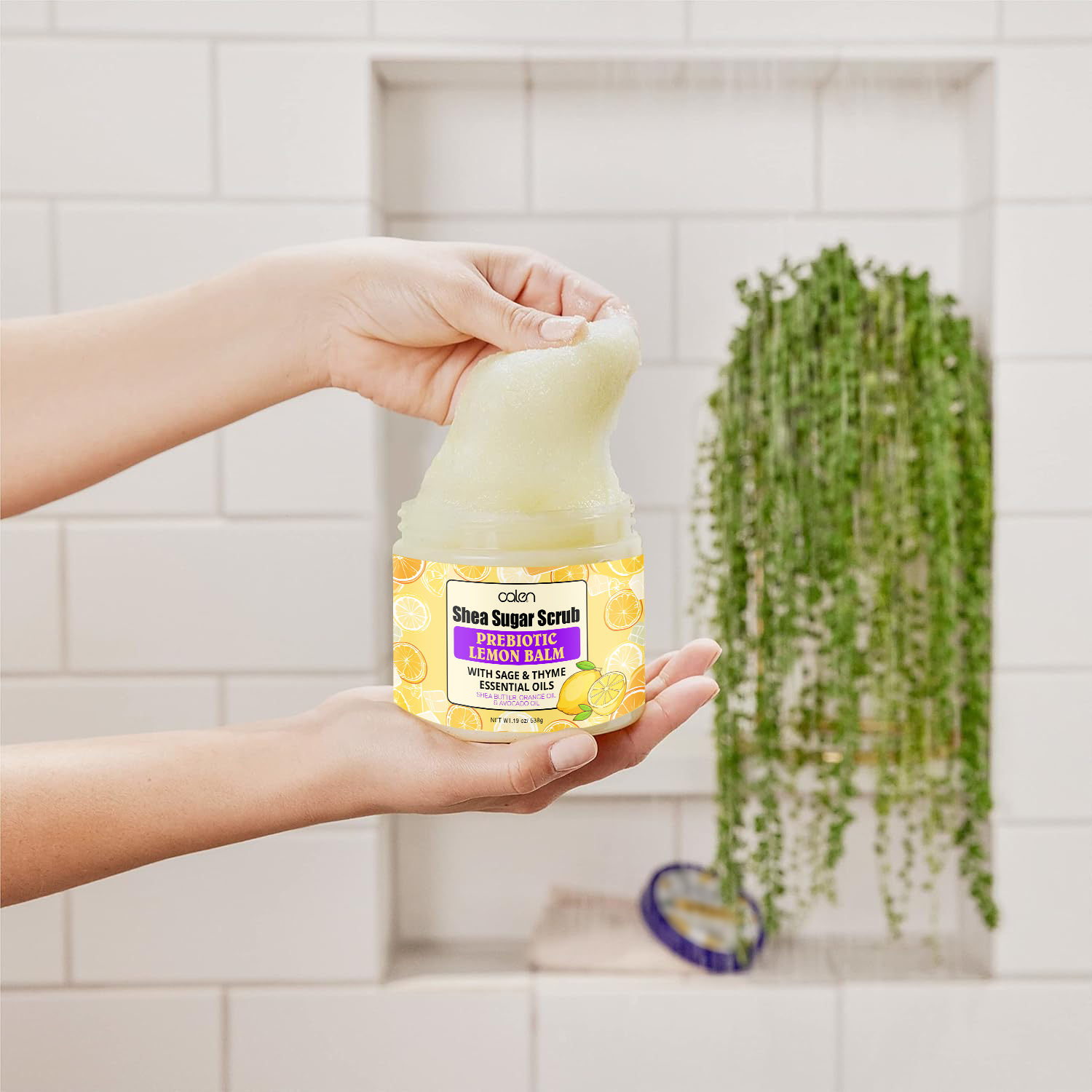 Shea Sugar Body Scrub Exfoliating Scrub with Shea Butter, Orange Oil Gentle Exfoliating Scrub for Face Bod Hands and Feet,MY SHOP