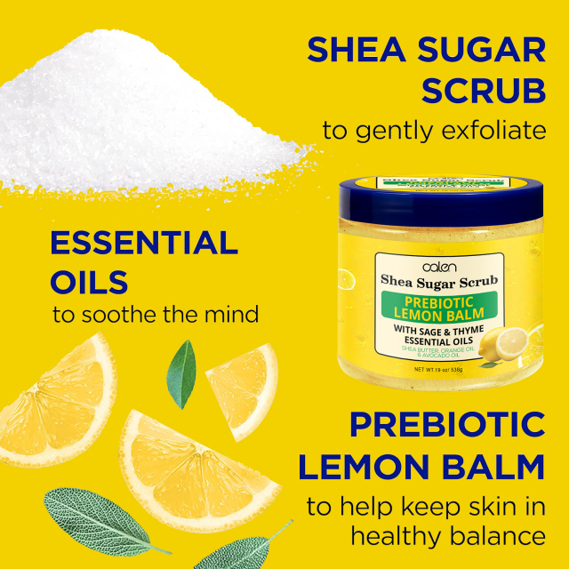 Shea Sugar Body Scrub Gentle Exfoliating Face Body Scrub with Shea Butter Orange Oil Vegan Ingredients for Hands and Feet,oalen cosmetics