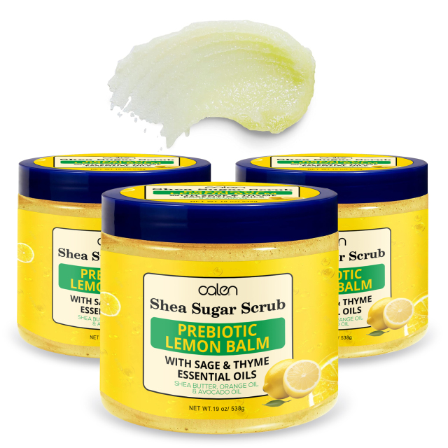 Shea Sugar Body Scrub Gentle Exfoliating Face Body Scrub with Shea Butter Orange Oil Vegan Ingredients for Hands and Feet,oalen cosmetics