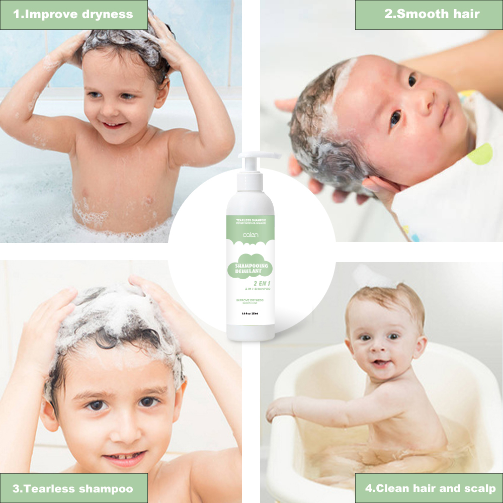 Custom Organic Children's Shampoo Hypoallergenic Cream Form with Plant Extracts No Tears Leave-In Safe for Infants Toddlers,MY SHOP