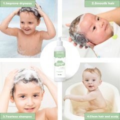 Custom Organic Children's Shampoo Hypoallergenic Cream Form with Plant Extracts No Tears Leave-In Safe for Infants Toddlers,MY SHOP
