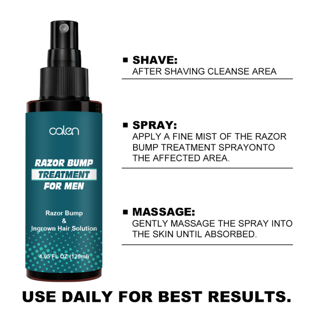 Razor Bump Stopper Ingrown Hair Treatment for Men & Women Razor Burn Relief for Bikini Area After Shave Lotion,oalen cosmetics