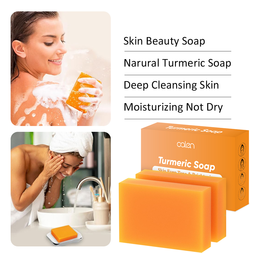 Lemon Turmeric Glowing Soap Natural Ingredients Dark Spot Remover Acne Treatment for Oily Dry Skin Moisturizing Face Body Care,MY SHOP
