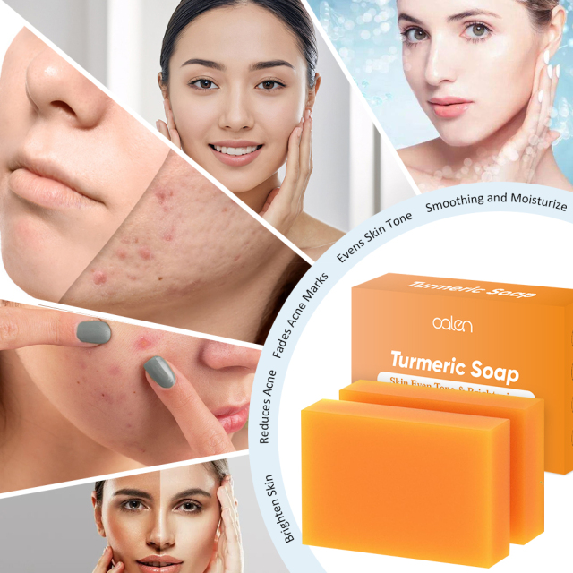 Lemon Turmeric Glowing Soap Natural Ingredients Dark Spot Remover Acne Treatment for Oily Dry Skin Moisturizing Face Body Care,MY SHOP