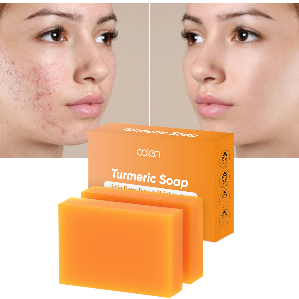 Lemon Turmeric Glowing Soap Natural Ingredients Dark Spot Remover Acne Treatment for Oily Dry Skin Moisturizing Face Body Care,MY SHOP