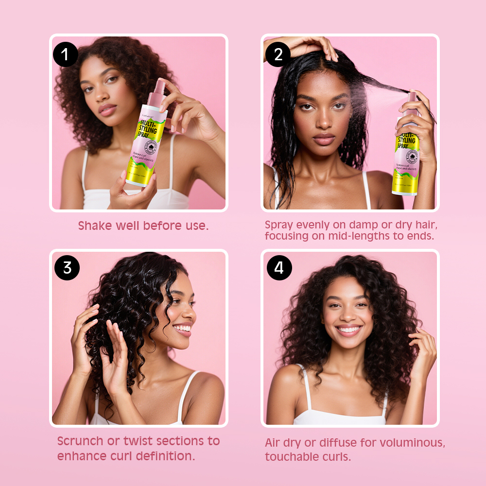Oalen Custom Herbal Silkening Mist Spray Moisturizing Shine Hair Serum Heat Protection for Dry Hair Strong Hold Organic,MY SHOP