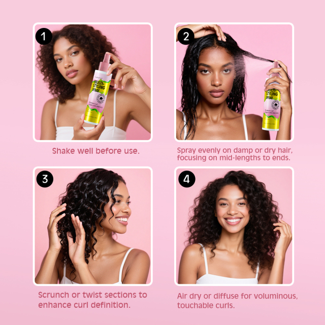 Oalen Custom Herbal Silkening Mist Spray Moisturizing Shine Hair Serum Heat Protection for Dry Hair Strong Hold Organic,MY SHOP