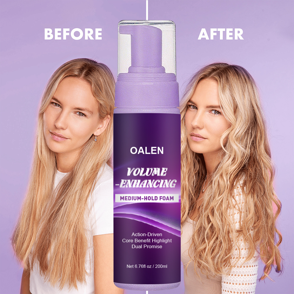 Hot Private Label Organic Oil Shea Wrap Me Foaming Volume Enhancing Curl Mousse Strong Styling Product for Curly Hair,oalen cosmetics