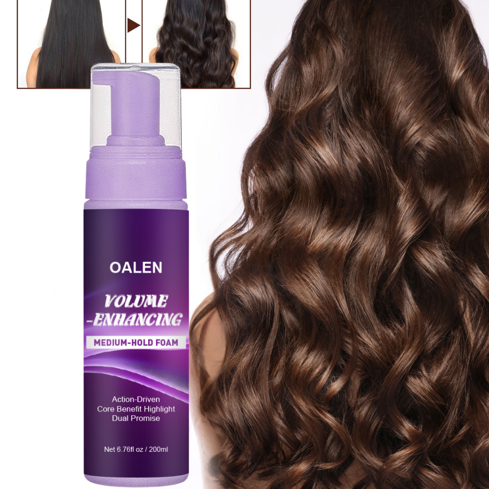 Hot Private Label Organic Oil Shea Wrap Me Foaming Volume Enhancing Curl Mousse Strong Styling Product for Curly Hair,oalen cosmetics
