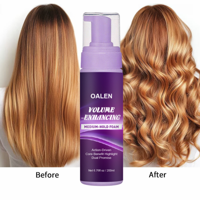 Organic Curl Foam Moisturizing Anti-Frizz Volume Enhancing Curl Mousse Hair Mousse Enhancing Curly Hair Styling Effect,oalen cosmetics