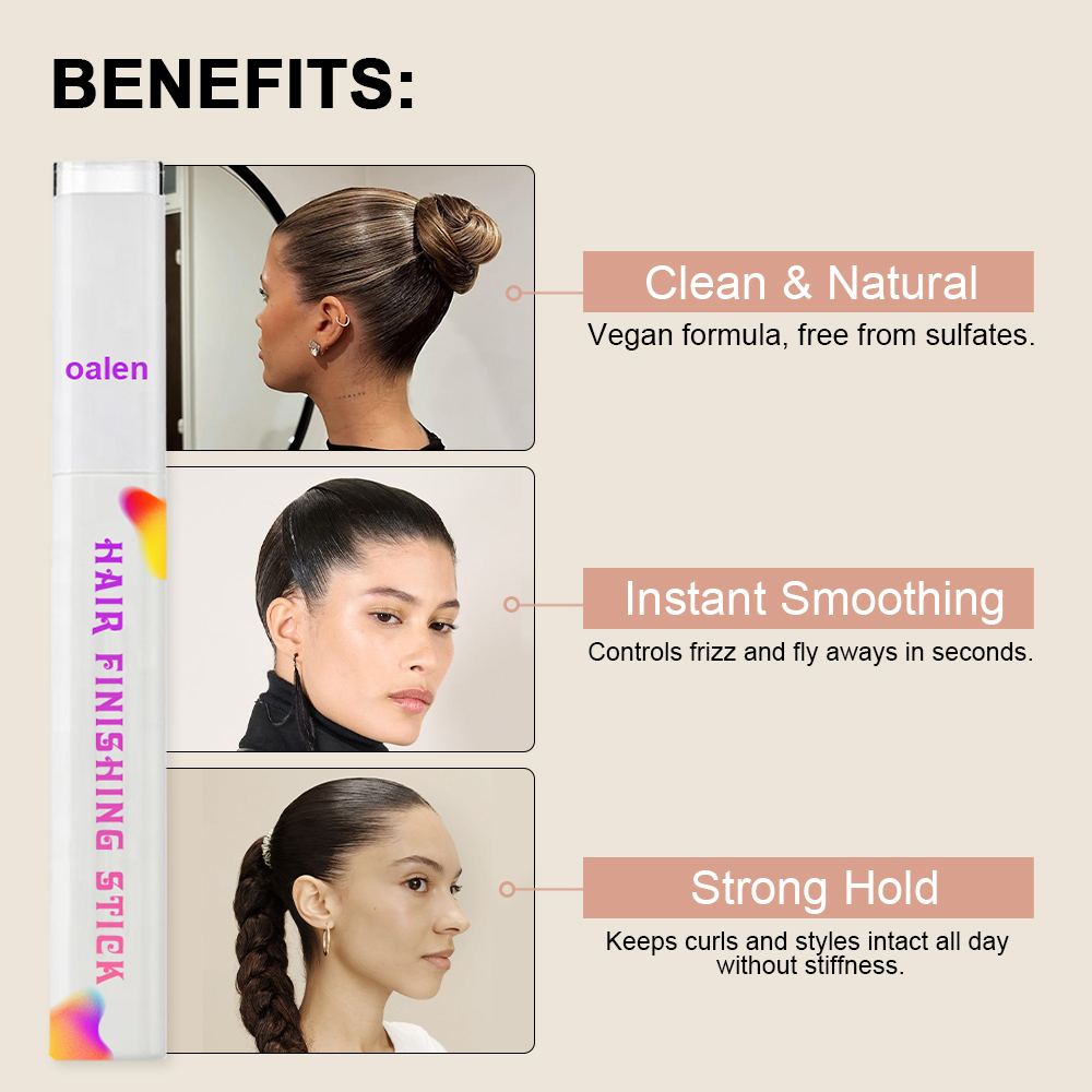 Slick Hair Hair Stick for Flyaways Gel Stick to Sleek and Tame Hair Styles and Nourishes Hair Non Sticky and Non Greasy,oalen cosmetics