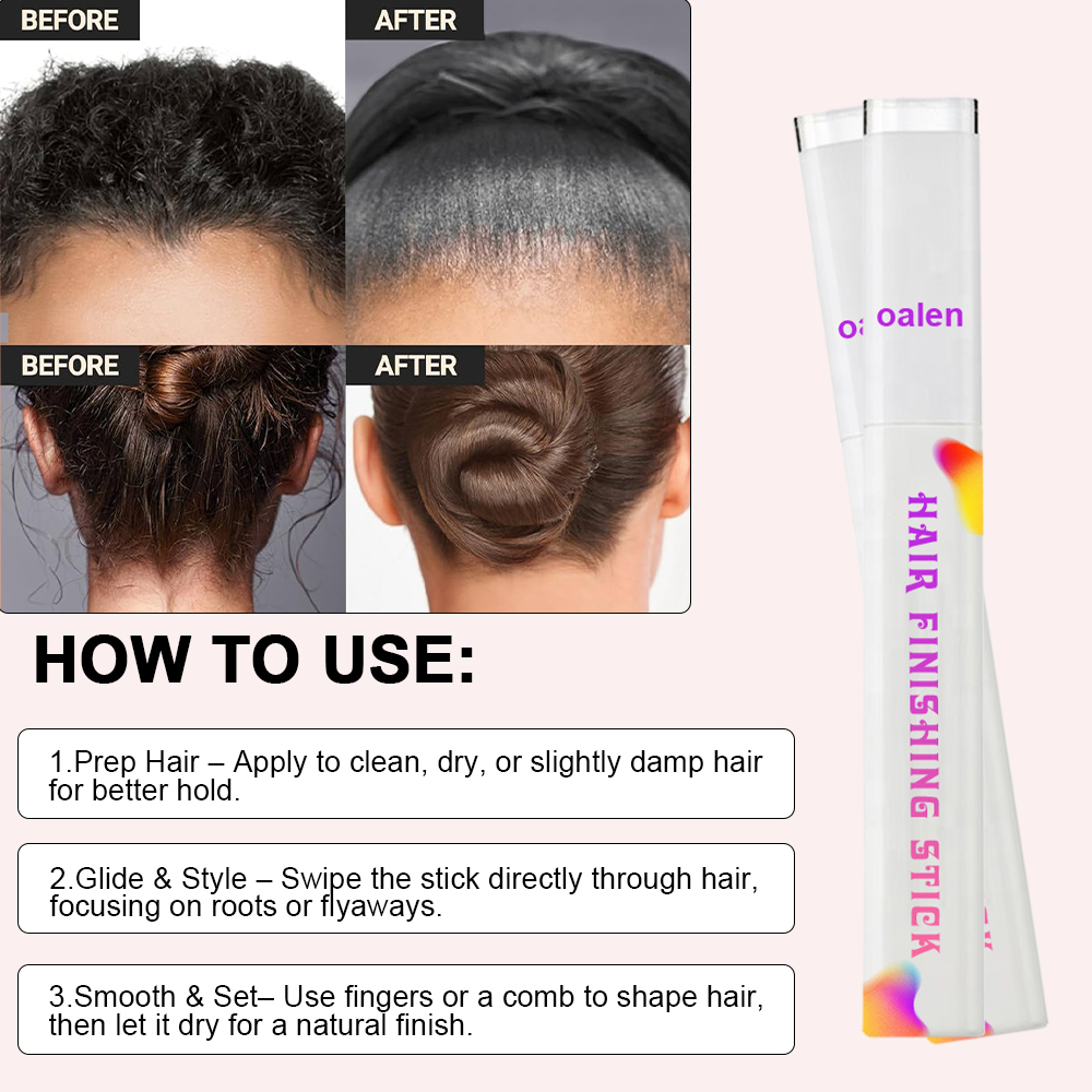 Slick Hair Hair Stick for Flyaways Gel Stick to Sleek and Tame Hair Styles and Nourishes Hair Non Sticky and Non Greasy,oalen cosmetics