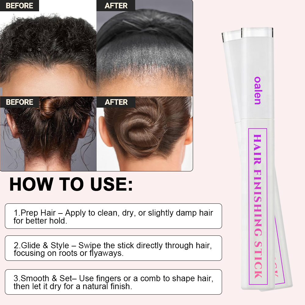 Private Label Vegan Hair Finishing Stick Rod Easy Apply for Curly Fine Dry Hair Organic Herbal Tidy Resolution,oalen cosmetics