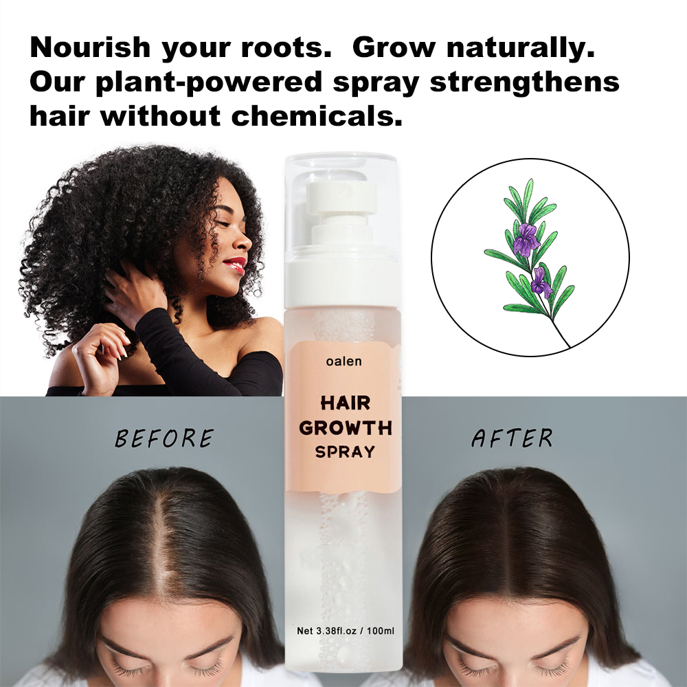 Herbal Hair Growth Serum Spray Hair Care Leave in Oil Free Lightweight Absorbs Quickly Biotin Rosemary Hair Growth Spray,oalen cosmetics