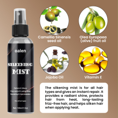 Sale Luxfume Customs Logo Hair Silk Mist Heat Protectant Smooth Soft Silkening Mist Hair Shine Spray,oalen cosmetics