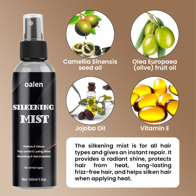 Sale Luxfume Customs Logo Hair Silk Mist Heat Protectant Smooth Soft Silkening Mist Hair Shine Spray,oalen cosmetics