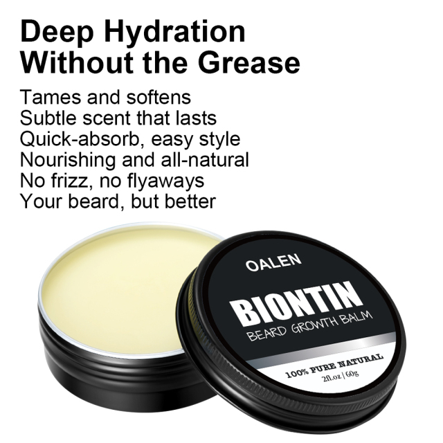 Private Label 100% Organic Scented Mens Beard Balm Cream Strong Hold Vanilla Mustache Care Wax for Natural Ingredients,oalen cosmetics