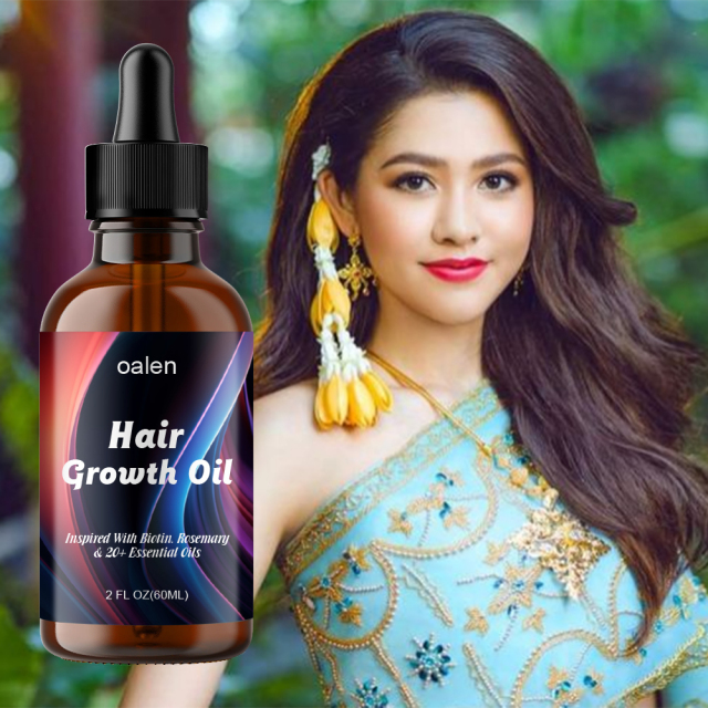 OEM Natural Herbal Rosemary Castor Anti-hair Loss Hair Lotion Pure Plant Scalp Treatment Essential Oil Hair Growth Oil,oalen cosmetics