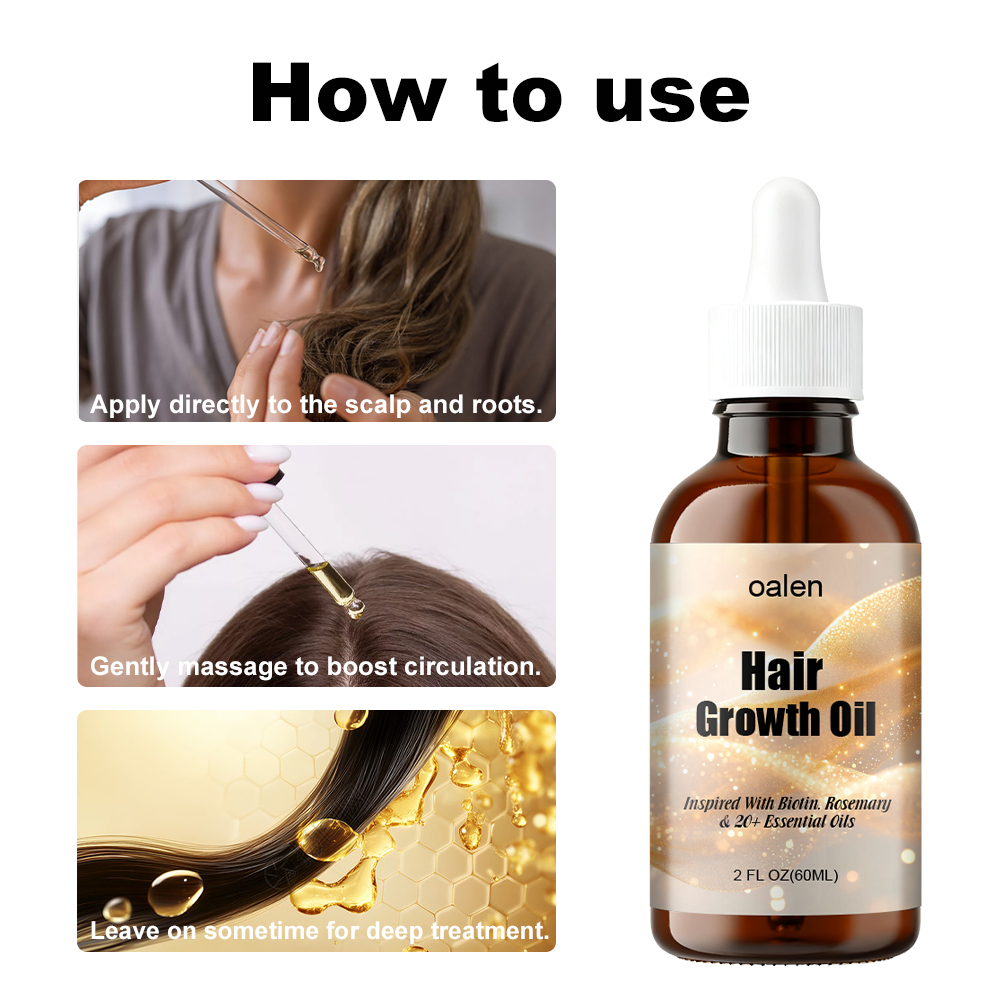 60ML Hair Growth Oil Veganic Natural Keratin Treatment with Rosemary Essential Oils Fast Hair for Serum,oalen cosmetics