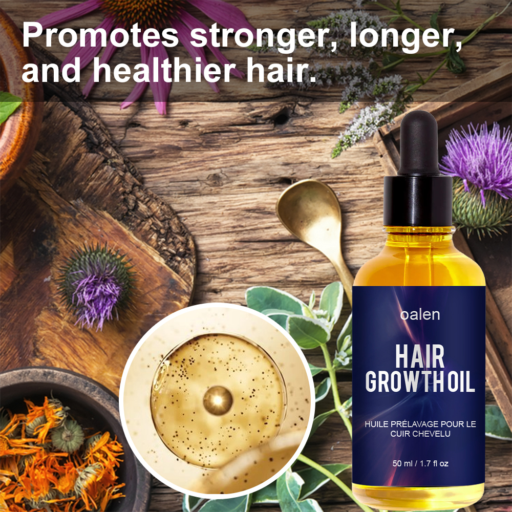50ml Natural Organic Herbal Hair Growth Oil Serum Rosemary Castor Scalp Strengthening,oalen cosmetics