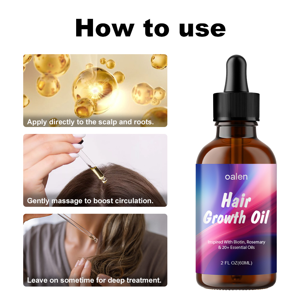 Private Label 100% Natural Organic Herbal Hair Growth Oil Serum Rosemary Castor Scalp Strengthening 60ml,MY SHOP