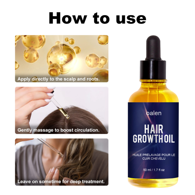 50ml Natural Organic Herbal Hair Growth Oil Serum Rosemary Castor Scalp Strengthening,oalen cosmetics
