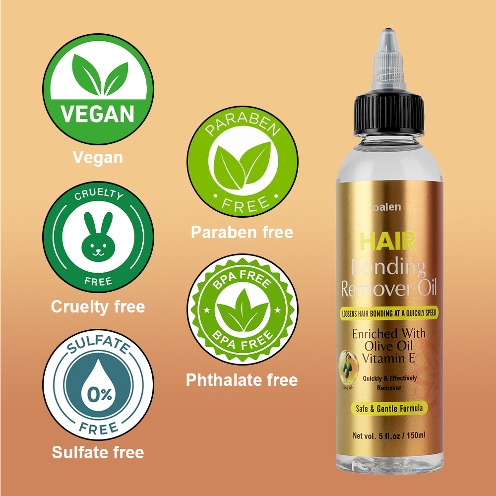 Private Label Hair Bond Remover Oil and Hair Protective Liquid Cap Bonding Glue Quick and Weave Set,oalen cosmetics