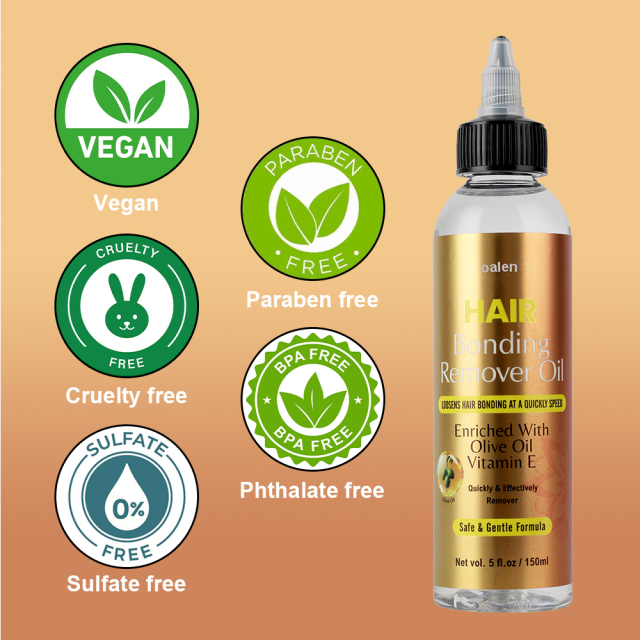 Private Label Hair Bond Remover Oil and Hair Protective Liquid Cap Bonding Glue Quick and Weave Set,oalen cosmetics