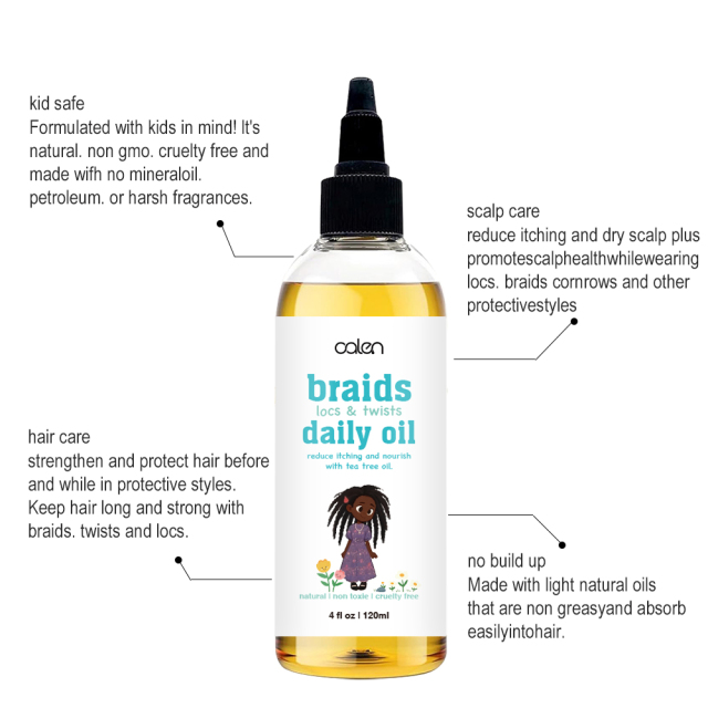 Braid Oil Kids Braiding Hair Oil and Dry Scalp Oil for Kids, Natural Curly Hair Products Infant Toddler Girls and Boys,oalen cosmetics