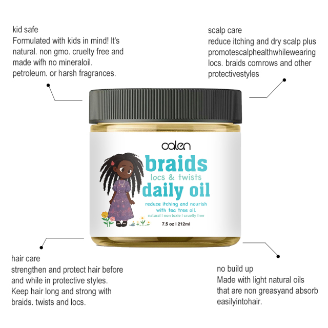 Kids Braiding oil - Moisturizing & Soothing Dry Scalp Oil Balm for Braids, Twists - Natural Curly Hair Products for Infant Toddler Girls and Boys,MY SHOP
