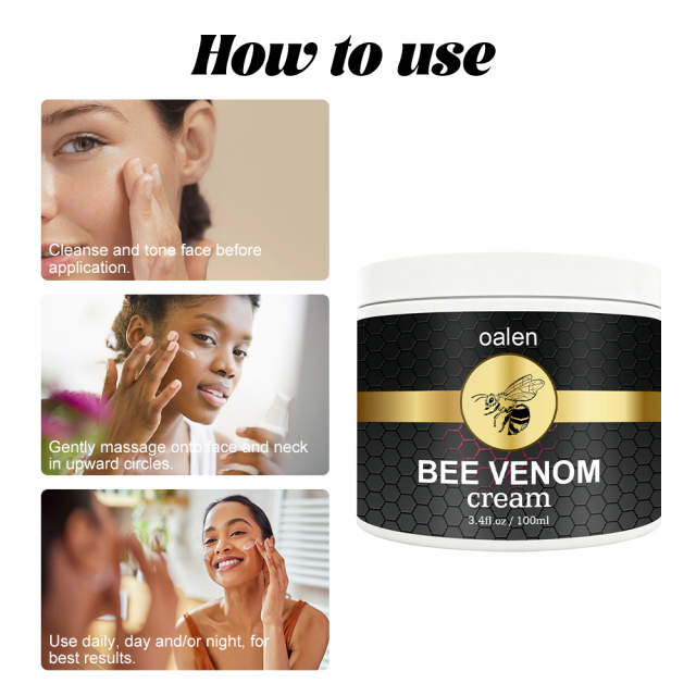 OEM Custom Formula 100g Soothing Bee Venom Cream with Organic Firming Cream for  Skin Tightening and Anti Aging,oalen cosmetics