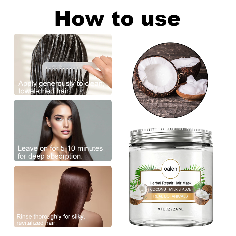 Factory Price OEM ODM Private Label Organic Repair Hair Mask Smoothing Coconut Ingredients Treatment Hair Mask,MY SHOP