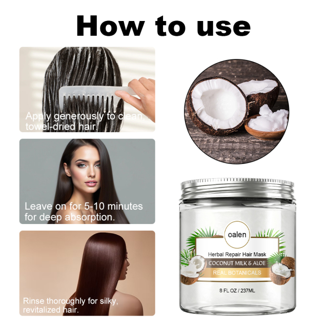 Factory Price OEM ODM Private Label Organic Repair Hair Mask Smoothing Coconut Ingredients Treatment Hair Mask,MY SHOP